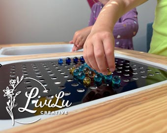 Inserto sensoriale per tavolo IKEA FLISAT, biglie di gioco in acrilico
