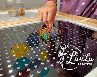 Kids Sensory Play Acrylic Insert, FLISAT Table Lite Brite Activity