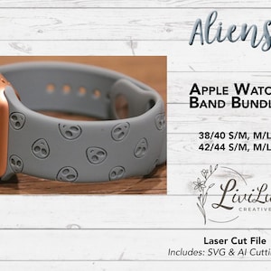 Alien Watch Band Design SVG AI Bundle: Laser Engrave File (Digital Download)