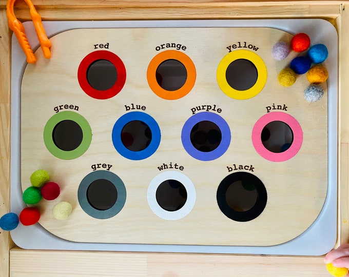 FLISAT Color Inserts - Insert Only - Wooden Insert - IKEA - Sensory Bin Insert - Large Insert for kids