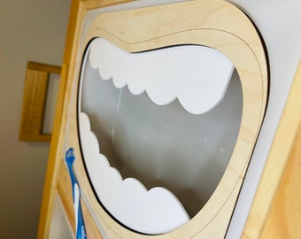 FLISAT Teeth/Mouth - Insert Only - Wooden/Acrylic Insert - IKEA - Sensory Bin Insert - Large Insert for kids