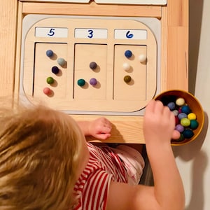 Sortiereinsatz aus Holz für IKEA FLISAT, Lernhilfe für Zahlen