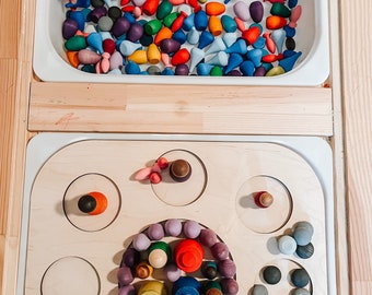 FLISAT Circle Sorter - Insert Only - Wooden Insert - IKEA - Sensory Bin Insert - Large Insert for kids