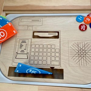 Cash Register Wooden Insert for FLISAT Sensory Bin