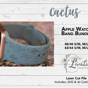 Cactus Watch Band Design SVG & AI Cutting Files for Laser Engraving