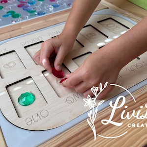 Houten telwerk: montessori-sensorbak voor IKEA FLISAT-tafel