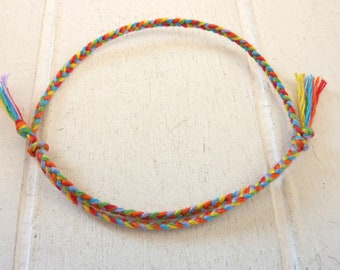 Braided bracelet colorful - open or with sliding knot - card to choose from - friendship bracelet - rainbow