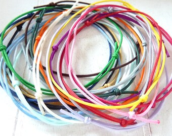 Anklet set of 3 desired colors nylon strap - favorite colors - colors & card to choose from