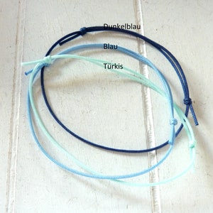 Anklet Turquoise Nylon Cord Dark Blue Adjustable Ribbon color and card to choose from image 5
