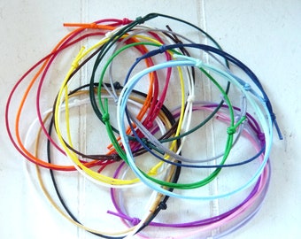 Bracelets set of 3 desired colors nylon strap - favorite colors - colors & card to choose from nylon cord sliding knot