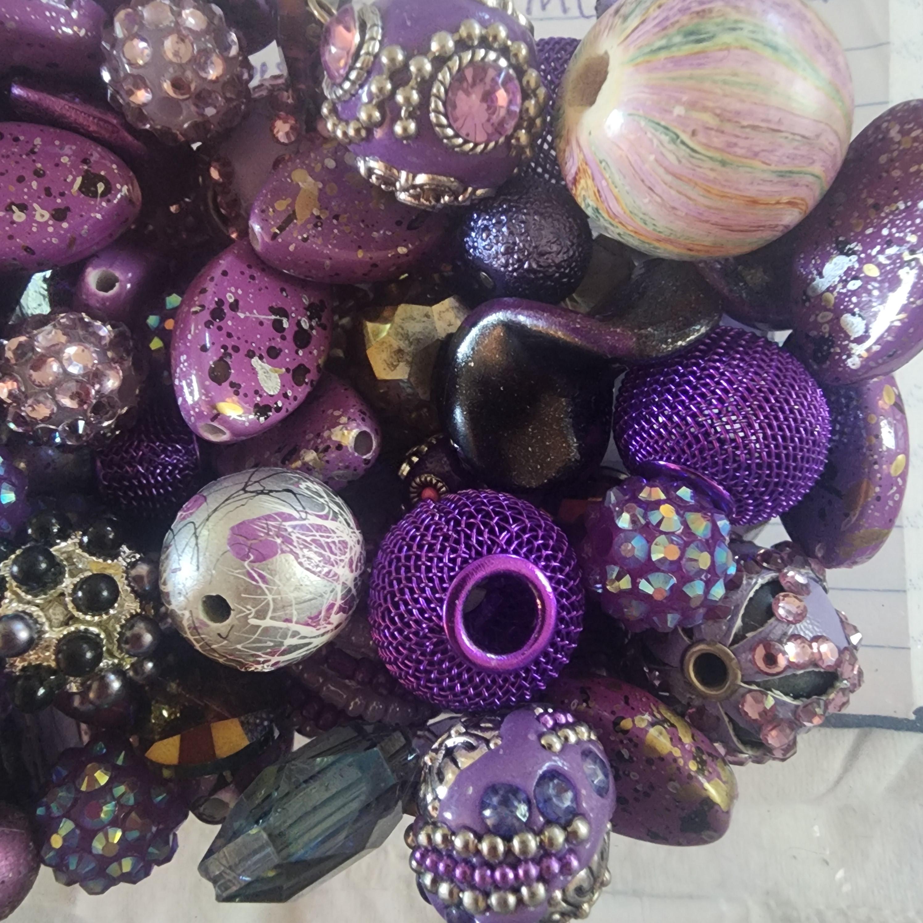 Jesse James 20, 30, 40, or 50 Pieces Mixed Loose PURPLE Beads.
