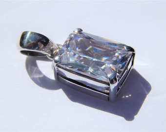 925 sterling silver pendant, cubic zirconia silver pendant, sterling silver pendant, cubic zirconia stone