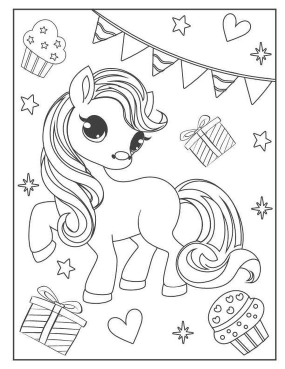 Unique Unicorn Coloring Pages Unicorn Coloring Pages For | Etsy