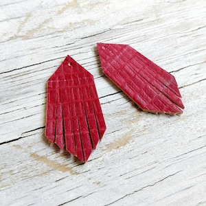 Rode lederen Fringe kwasten voor sieraden maken of sleutelhangers