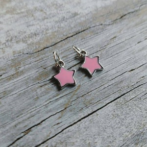 Small Pink Star Charms, set of 2 charms