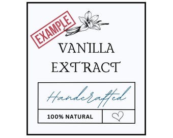 Labelontwerp vanille-extract afdrukbaar