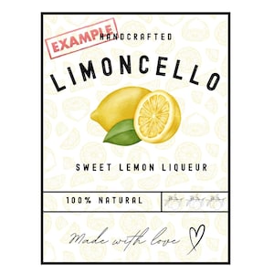Limoncello Liqueur Label Printable Design