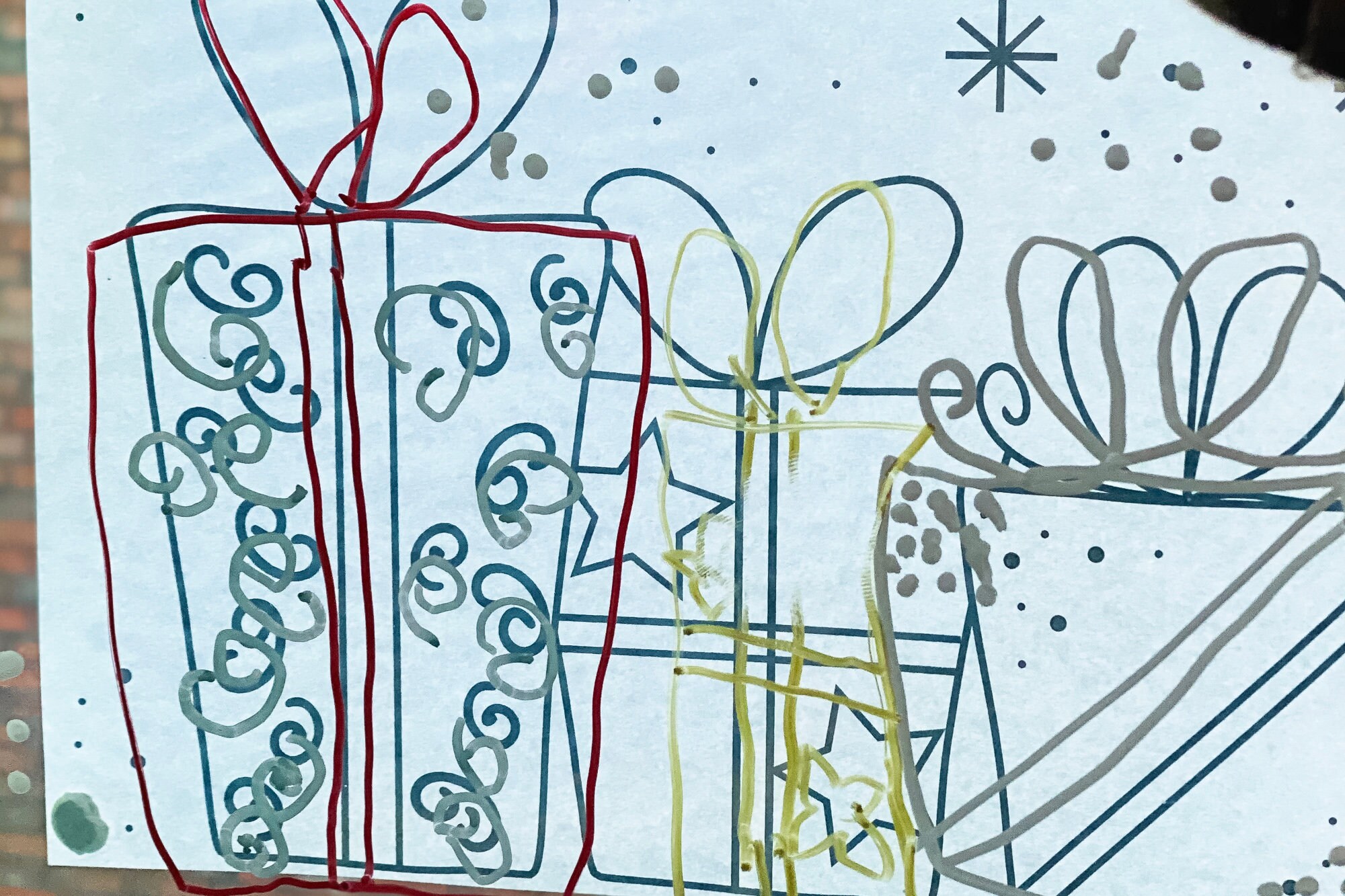 DIY Fenster Malvorlagen für Kinder / Winter und XMAS