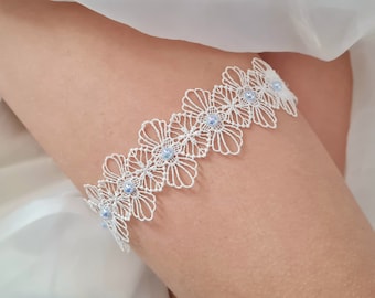 Magie de dentelle de jarretière de mariée, quelque chose de bleu, bijoux de mariée, accessoires mariée, lingerie de mariée