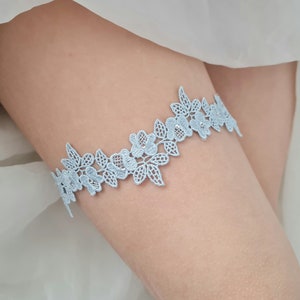 Bridal garter light blue set of 2, bridal jewelry accessories, something blue, gift for bride image 2