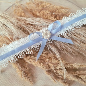 Braut Strumpfband romantisch, Braut Schmuck Accessoires, Geschenk für Braut, etwas Blaues, Hochzeitsbrauch Bild 1