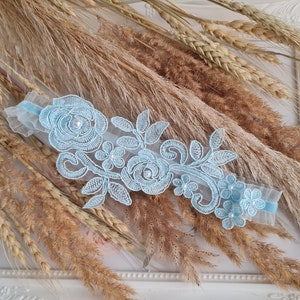Blue lace garter
