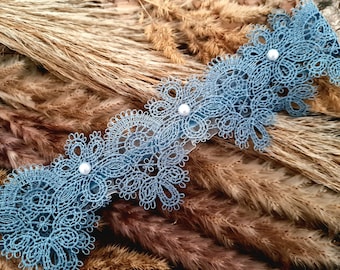 Garter lace romantic blue