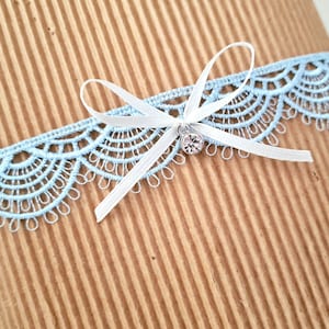 Bridal garter Alice, bridal garter, bridal jewelry accessories lace, something blue, gift bride, bridal lingerie image 1