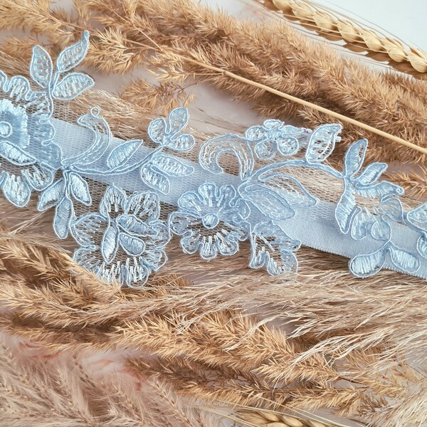 Blue lace garter