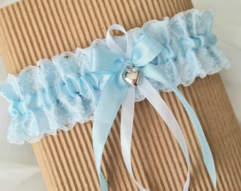 Garter heart light blue