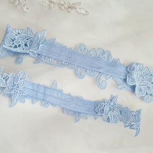 Bridal garter light blue set of 2, bridal jewelry accessories, something blue, gift for bride image 3