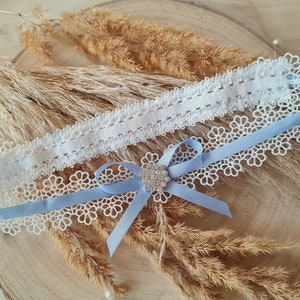 Braut Strumpfband romantisch, Braut Schmuck Accessoires, Geschenk für Braut, etwas Blaues, Hochzeitsbrauch Bild 3