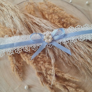 Braut Strumpfband romantisch, Braut Schmuck Accessoires, Geschenk für Braut, etwas Blaues, Hochzeitsbrauch Bild 2