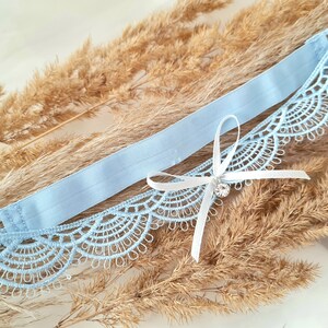 Bridal garter Alice, bridal garter, bridal jewelry accessories lace, something blue, gift bride, bridal lingerie image 3