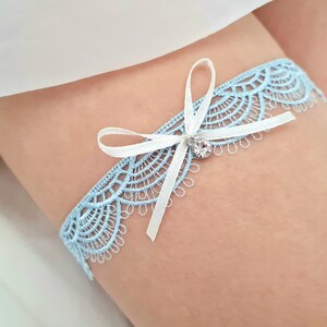 Bridal garter Alice, bridal garter, bridal jewelry accessories lace, something blue, gift bride, bridal lingerie image 2