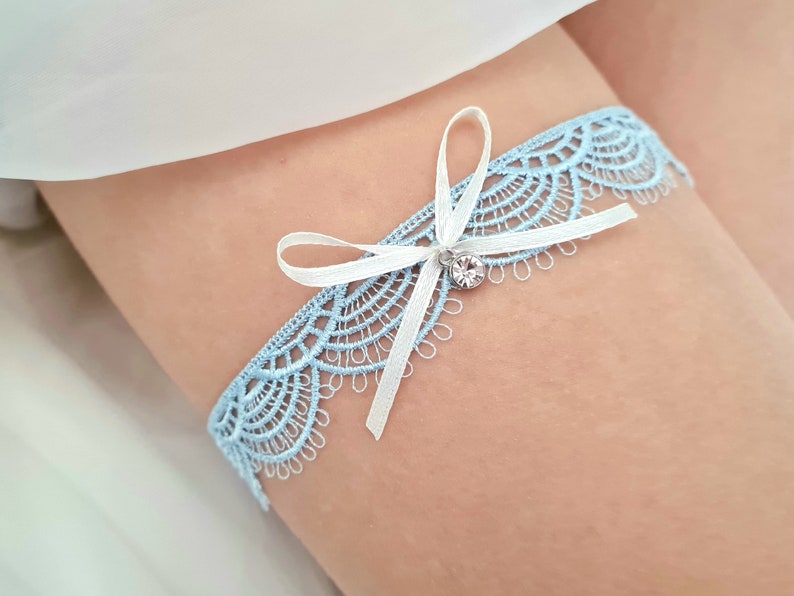 Bridal garter Alice, bridal garter, bridal jewelry accessories lace, something blue, gift bride, bridal lingerie image 2