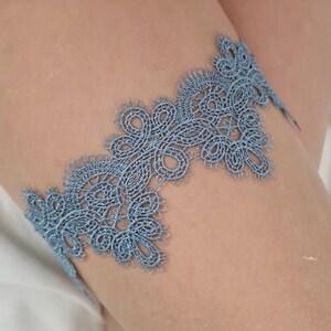 Garter lace romantic light blue image 9