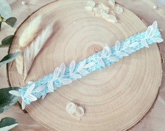 Bridal garter leaf vine, accessories bridal jewelry lace, gift for bride, something blue