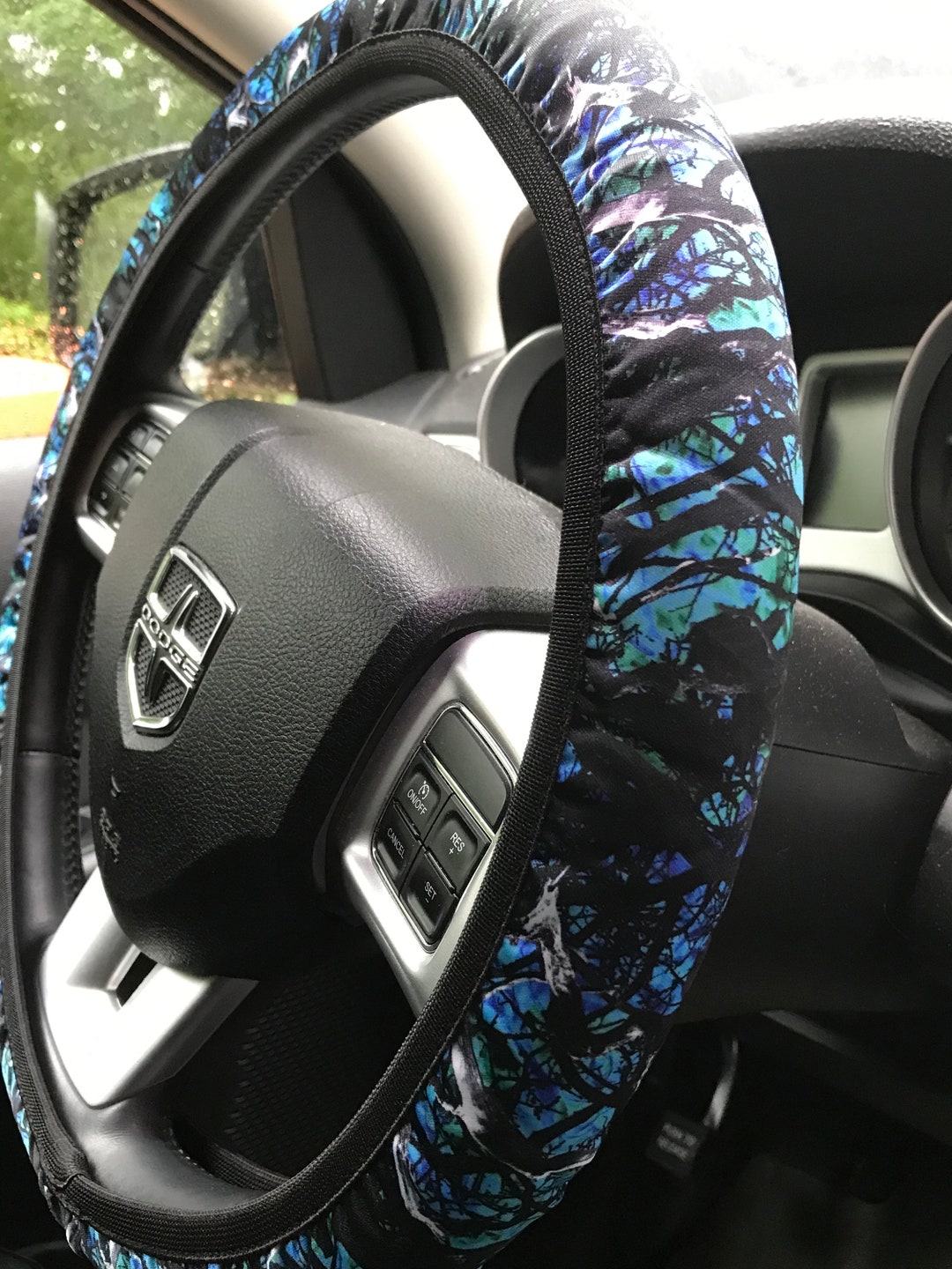 Green & Blue Camo Steering Wheel Cover Etsy