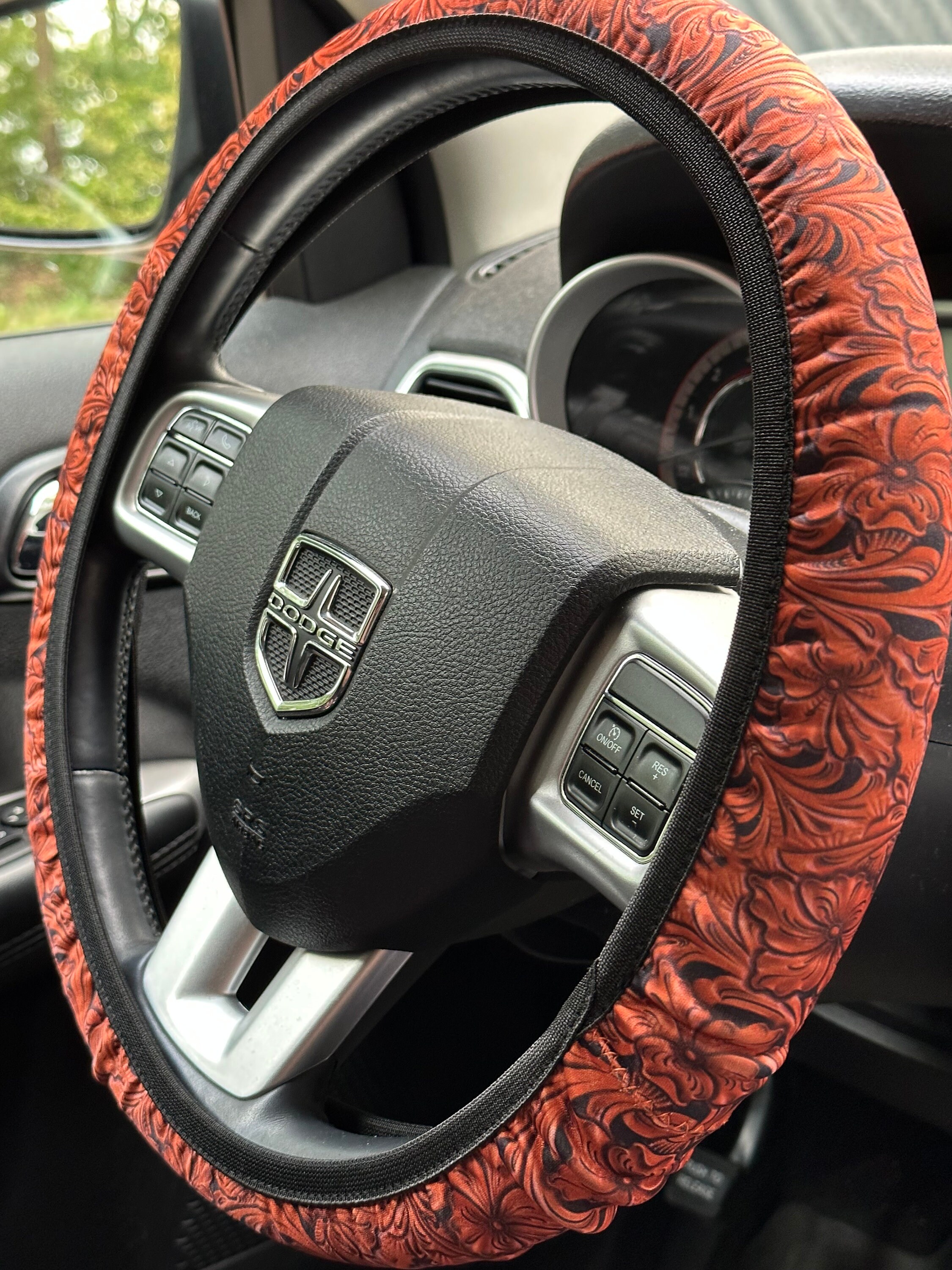 AUTOSW-1000 Custom Cowhide Steering Wheel, For All Vehicles - Coffee