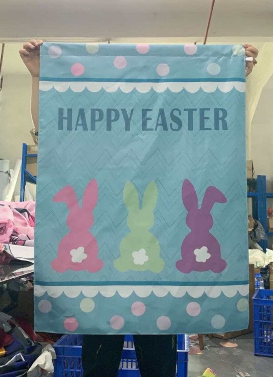 Three Bunny Tail Easter House Flag - Etsy