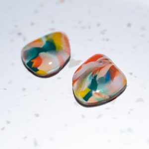 Spring Fling Resin Coated Stud Polymer Clay Earrings image 4