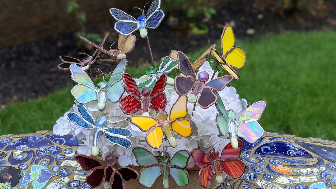 Stained Glass Butterflies Etsy