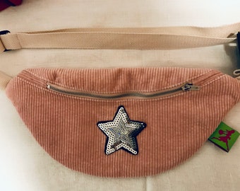 Hip bag No.14 Cord with star old pink