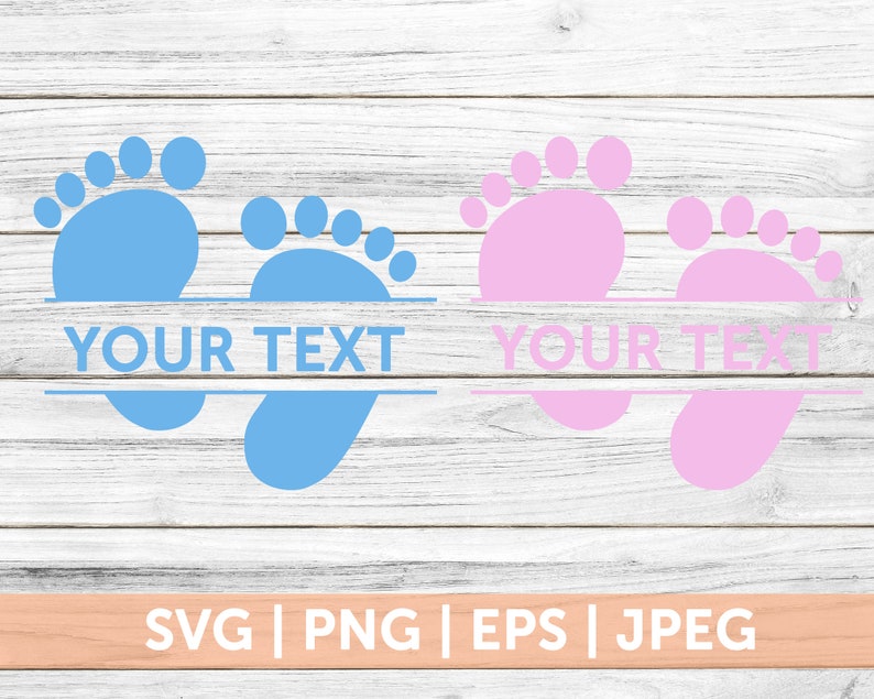 Download Baby Feet Split Monogram svg Newborn Svg Baby Foot svg ...