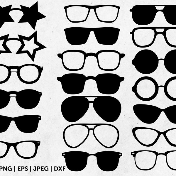 Glasses Bundle svg, Glasses svg, Glasses Cut File, Cricut Cut File, Silhouette cameo, Glasses Clipart, Star svg, Shape svg, Glasses png