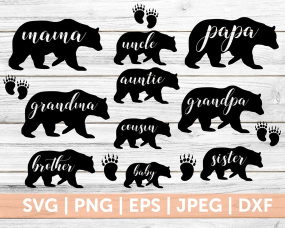 Download Bear Family svg Bear Paw svg Cricut Cut File Cameo | Etsy