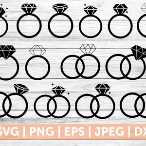 Svg Cut File For Cricut Wedding Rings Diamond Ring Wedding Etsy