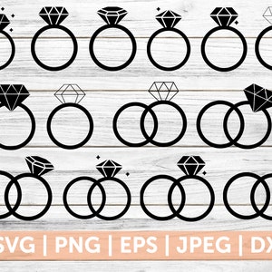 Download Svg Cut File For Cricut Wedding Rings Diamond Ring Wedding Etsy SVG Cut Files