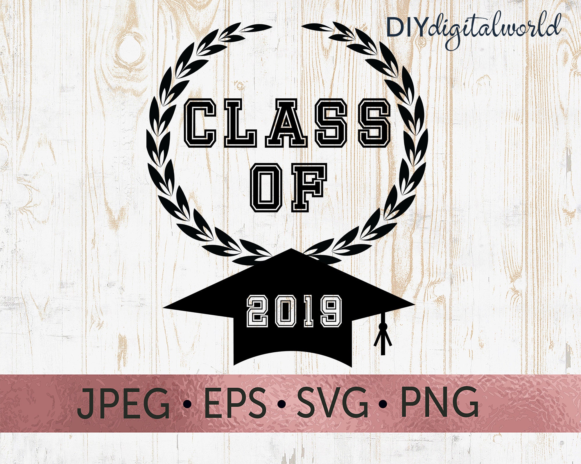 Download Graduation Cap Svg Laurel Wreath Svg Graduation Cap Monogram Etsy